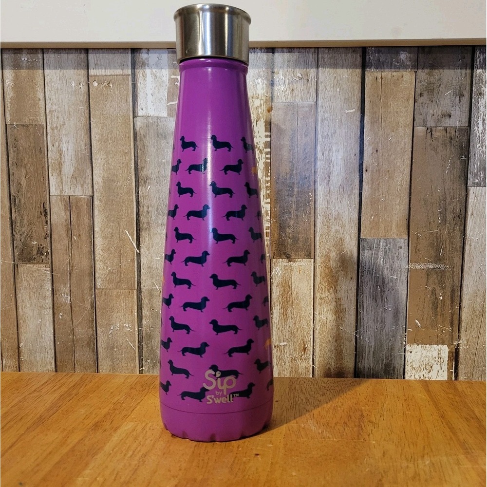 2010 SIP BY SWELL S'WELL Dog Purple insulated beverage bottle 15 Oz
